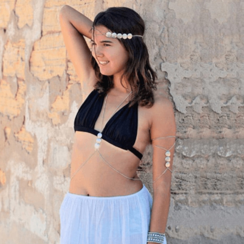 Bohemian Head Chain Silver Tone Jewelry